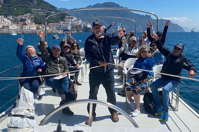 Amalfi Coast by boat with aperitif, lunch and sea breaks - Amalfi and Positano from the sea: beautiful views with schedule reality