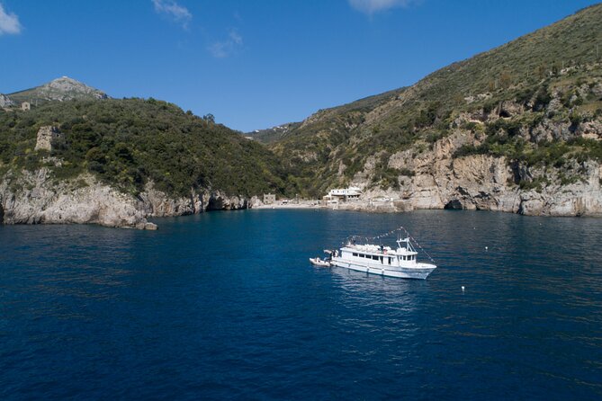 Amalfi Coast by boat with aperitif, lunch and sea breaks - The Motonave Euphoria setup: bar, indoor seating, and where to look first