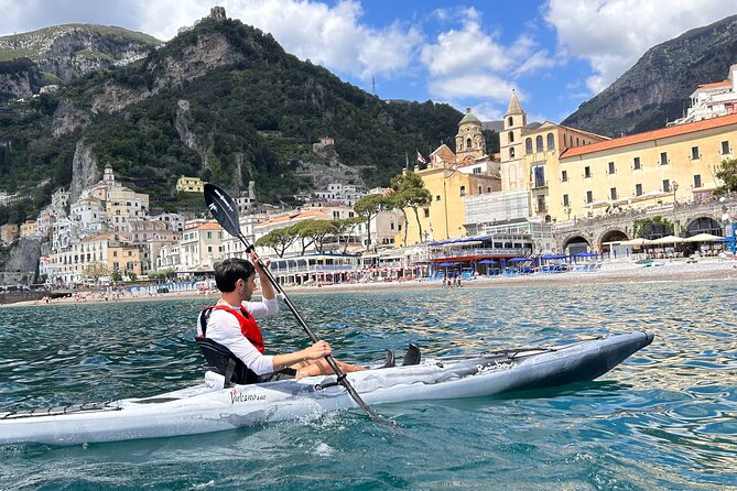 Amalfi Coast : Kayak-Snorkeling tour Pandora Cave & Hidden beach - The paddle back to Maiori: beginner-friendly, but plan for effort