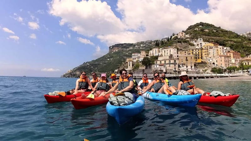 Amalfi: Kayak-Snorkel to Pandora Cave, Hidden Beach & Drinks - Meeting at Santa Trofimena, then easing into the paddle