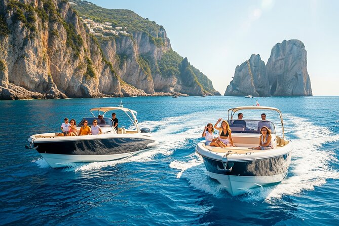 Capri All Inclusive Semi-Private Boat Tour with City Visit - Lighthouse sunset views and cliff landmarks you feel in your stomach
