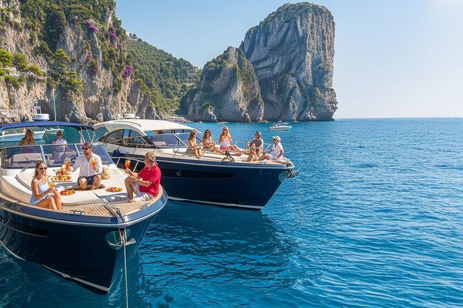 Capri in a Day: Boat Tour + City Visit + Free Bar + Brunch - Break time at sea: aperitif, music, and a few dips