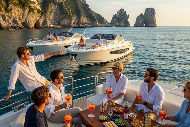 Capri in a Day from Positano by Premium Boat Tour + City Visit - The Capri coastline stops, from sand beaches to roman-era corners