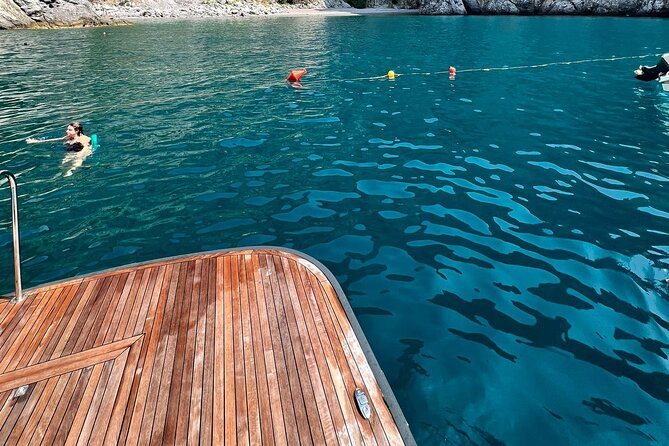 From Positano : Elite Capri Boat Day Free Bar, Brunch & City Walk - Punta Ventroso: onboard aperitif, prosecco and limoncello, plus dips