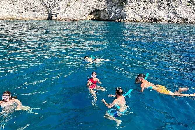 Half-Day Amalfi Coast Boat & Snorkeling Small Group Tour - Amalfi and Atrani from the water: cathedral bell tower and Marmorata waterfalls