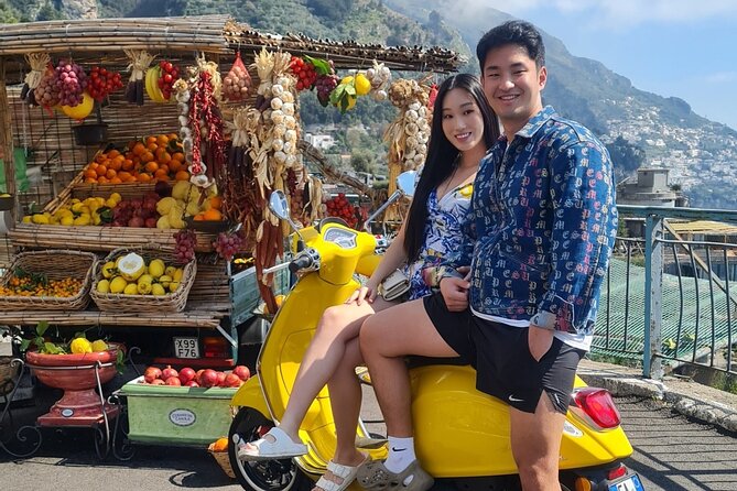 Photoshoot Experience Fjord of Furore on a Vespa - First photo stop in Positano: shooting the town without the chaos