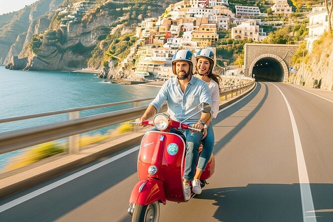 Private audio-guided Amalfi Coast Vespa Tour with driver - Stop 5 and Stop 6: Praiano’s bell tower details and Conca dei Marini’s quieter scale