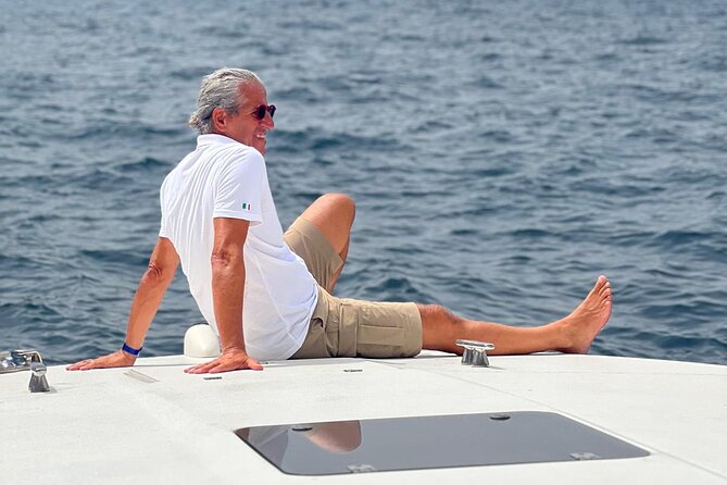 Private boat tour to Capri - Onboard comfort: snacks, drinks, snorkeling gear, and a place to change