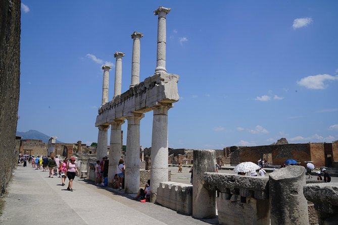 Private Tour of Pompeii with Wine Tasting & Lunch from Positano - Macellum, street life, and the Basilica: trade, meetings, and everyday motion