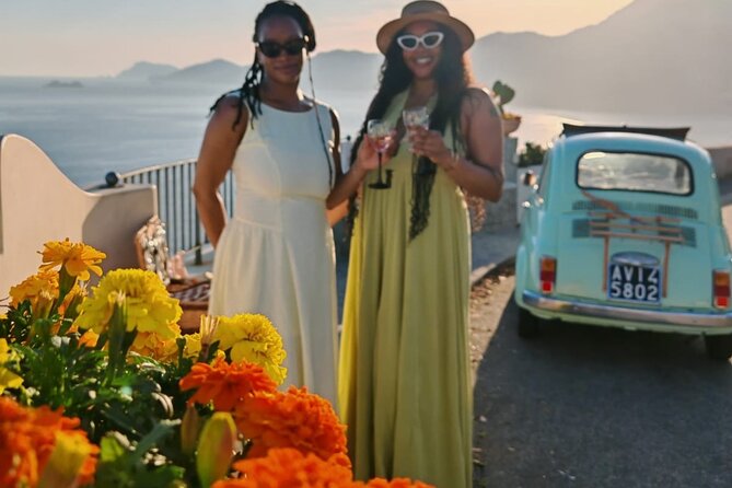 Private Vintage Fiat 500 Tour of the Amalfi Coast - Champagne, Snacks, and the Photo and Video Service Setup